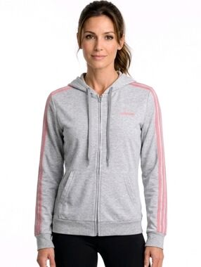 Adidas Gray Zip Up Athletic Sports Track Jacket Size M